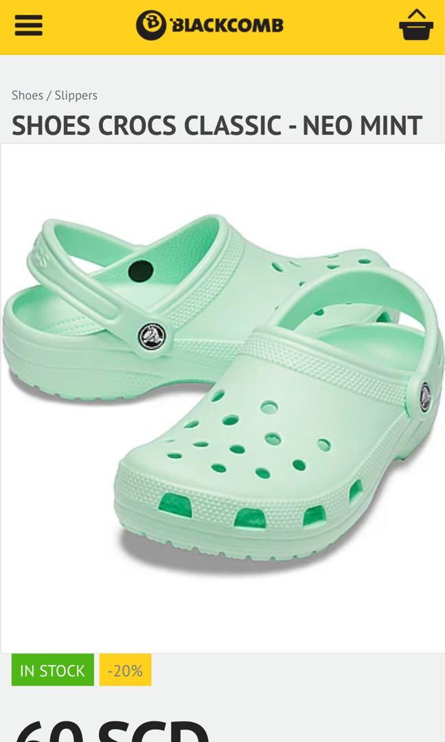 Classic Crocs Neo Mint, Women's Fashion, Footwear, Sandals on