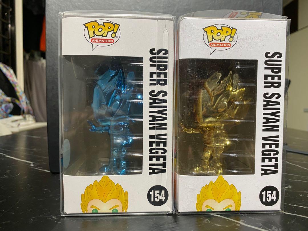 Funko Pop! Animation: Dragon Ball Z - Super Saiyan Vegeta #154 Blue Chrome  NYCC 2018 Toy Tokyo Exclusive