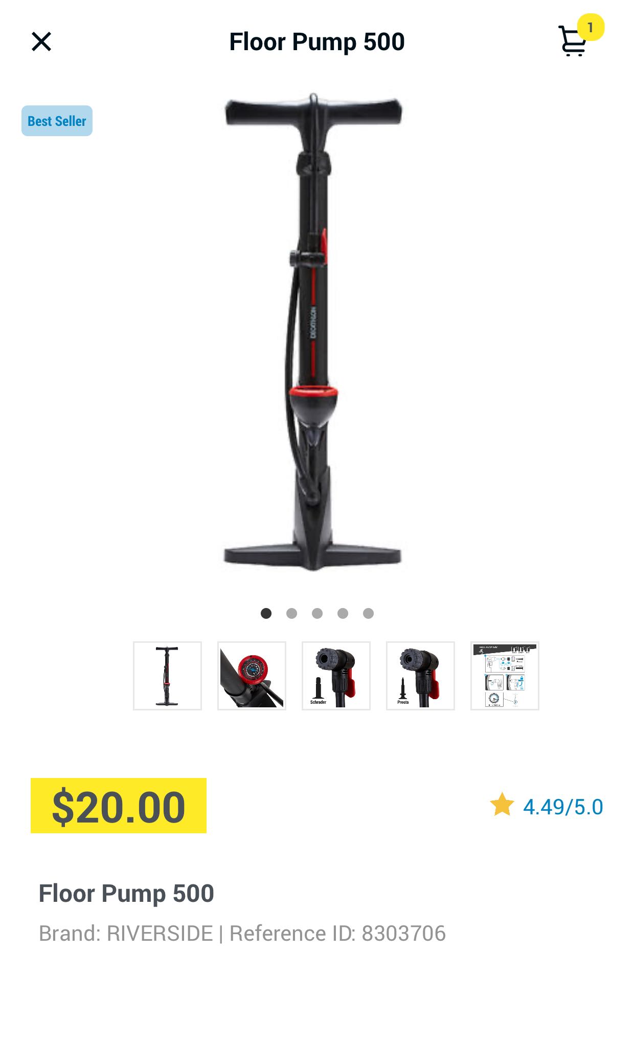 Decathlon floor pump 2025 500