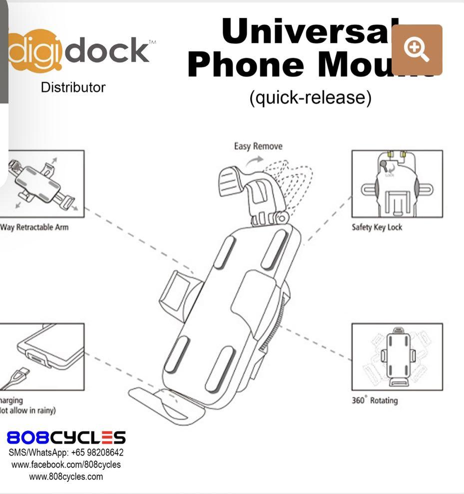 Digidock Brompton Phone Mount, Mobile Phones & Gadgets, Mobile & Gadget