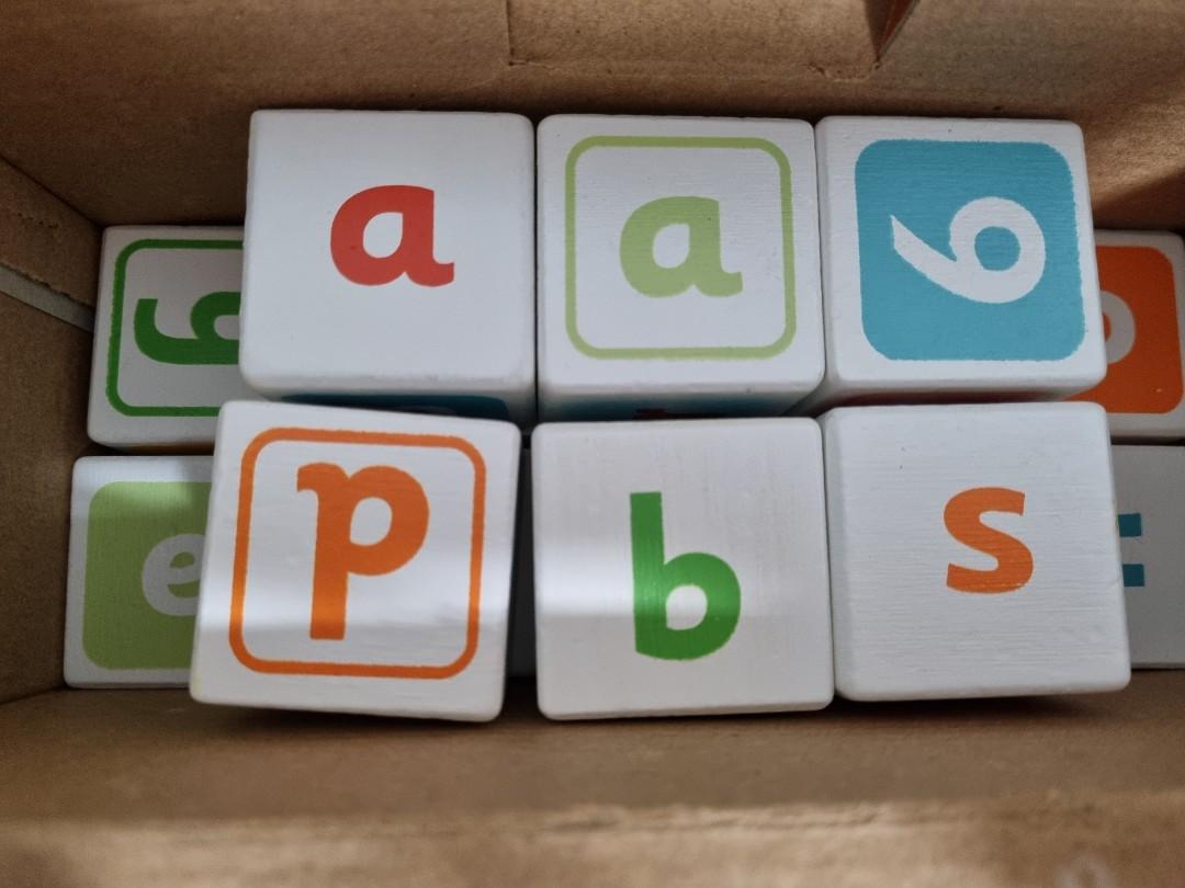 Elc wooden top alphabet blocks