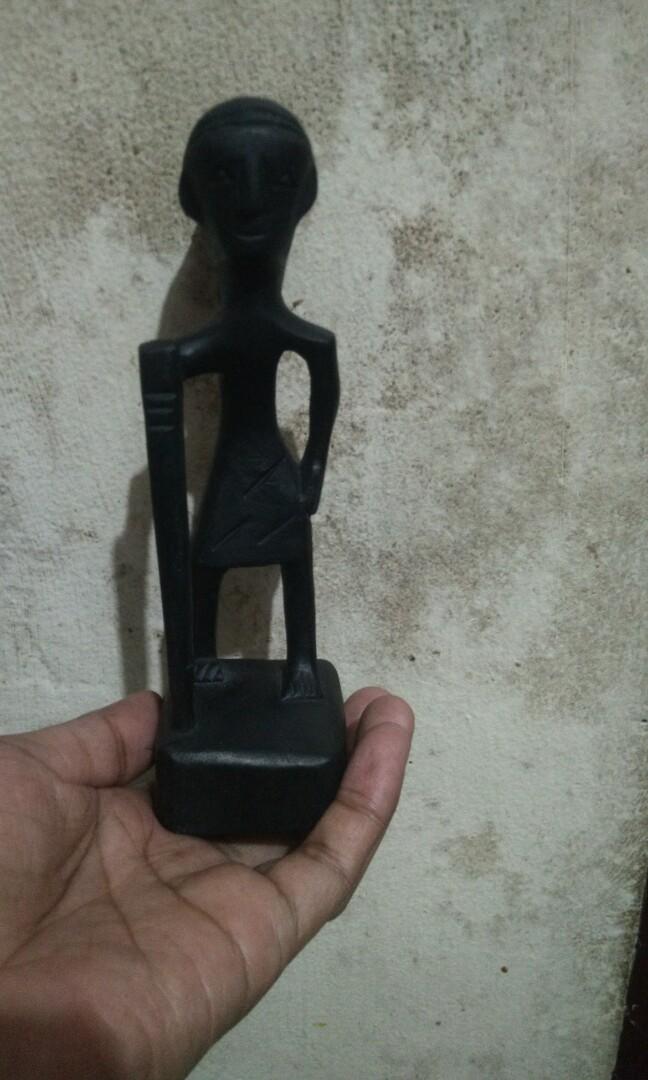 Ethnic wood carvings (Ifugao hunter, Palawan's coffin boat, Ifugao