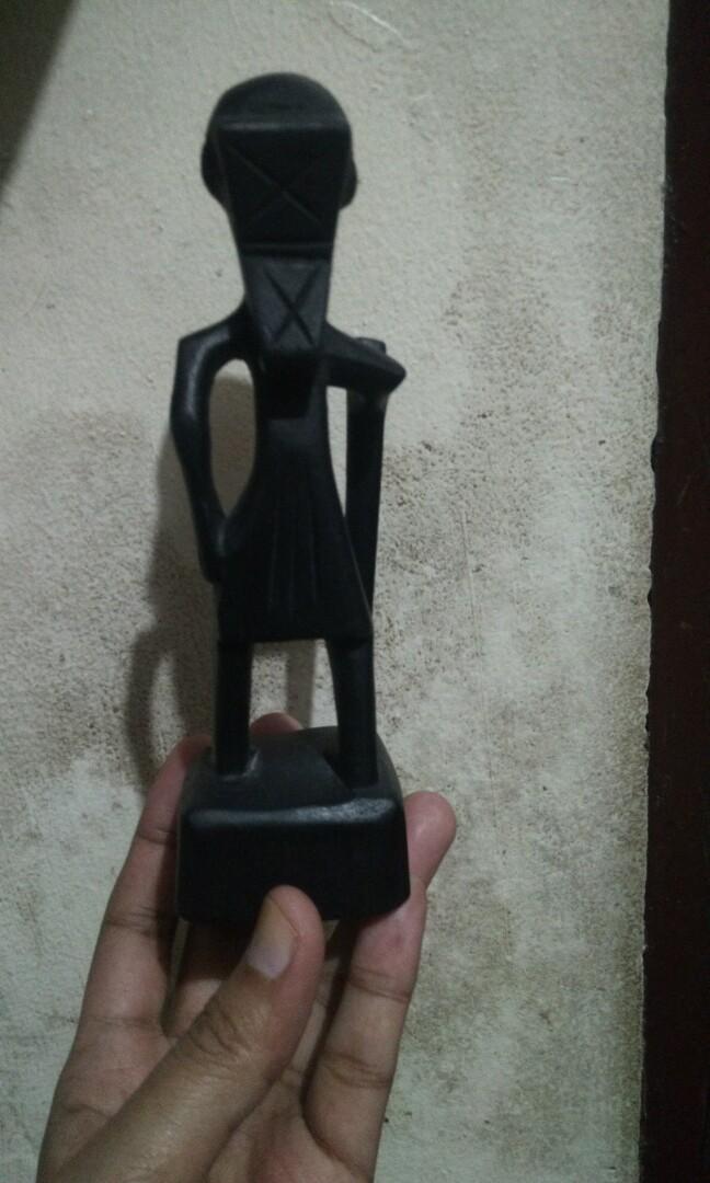 Ethnic wood carvings (Ifugao hunter, Palawan's coffin boat, Ifugao