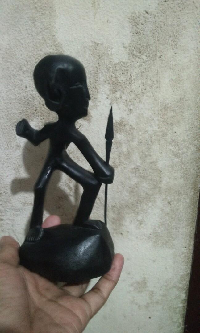 Ethnic wood carvings (Ifugao hunter, Palawan's coffin boat, Ifugao