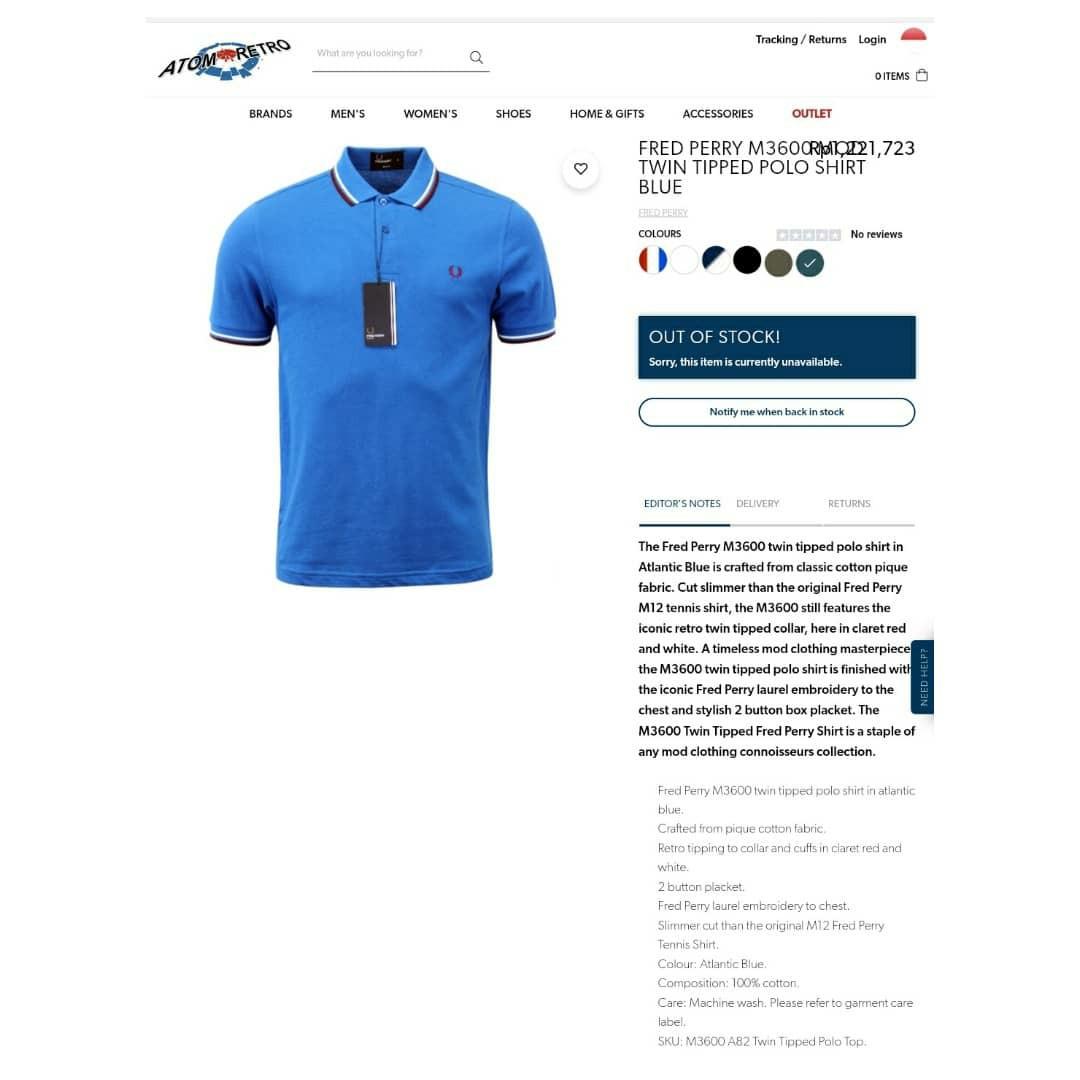 Fred Perry Twin Tipped, Fesyen Pria 