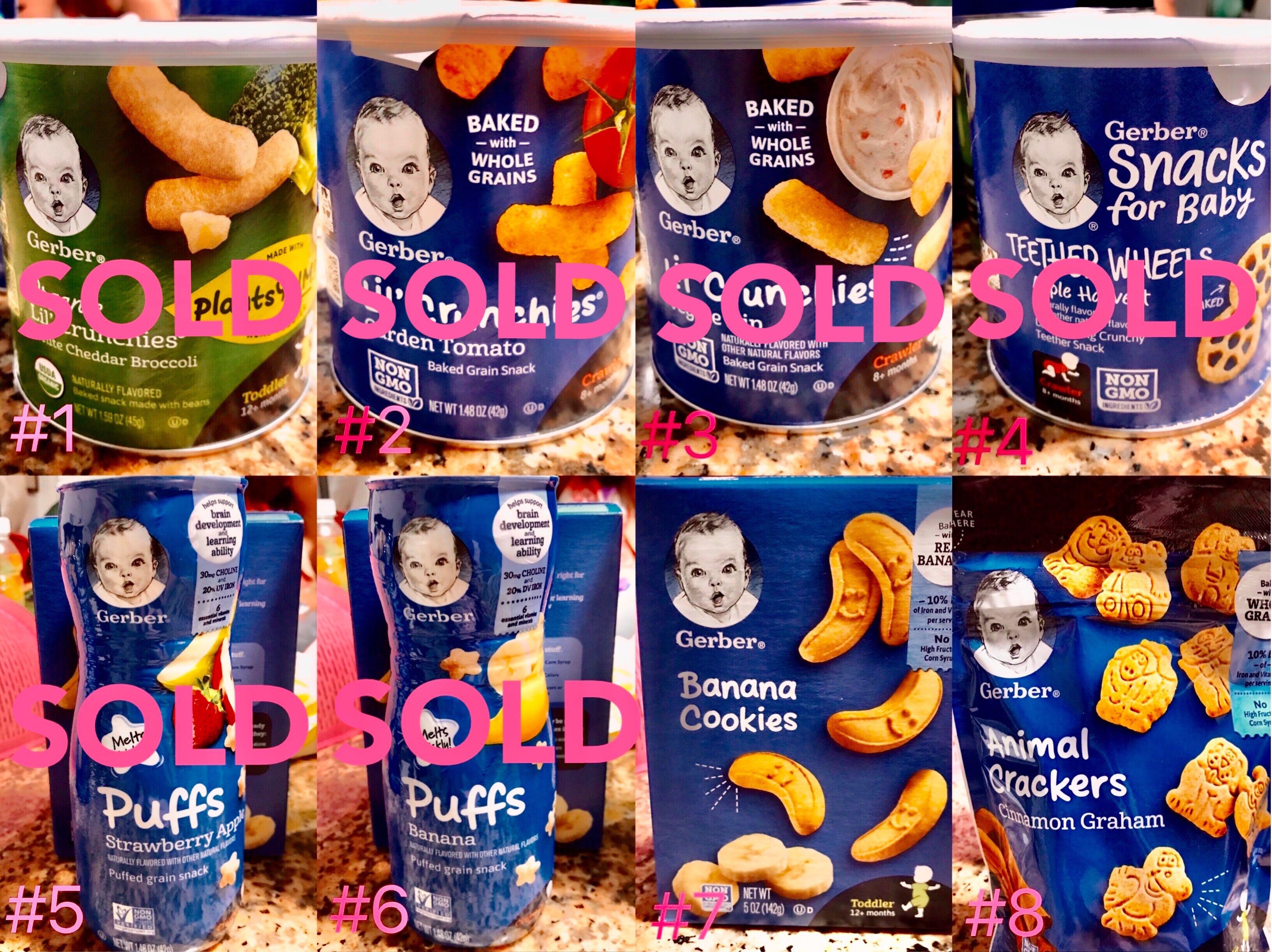 Gerber Puffs / Lil Crunchies / Teether Wheels / Crackers / Cookies