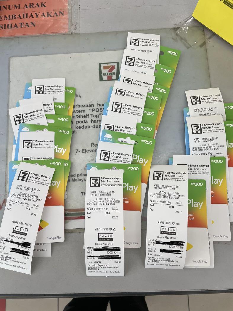 Google Play Store RM100 & RM200 Gift Card / Voucher, Tickets ...