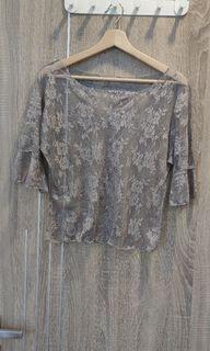 Grey lace comes with singlet (grey/beign/white)