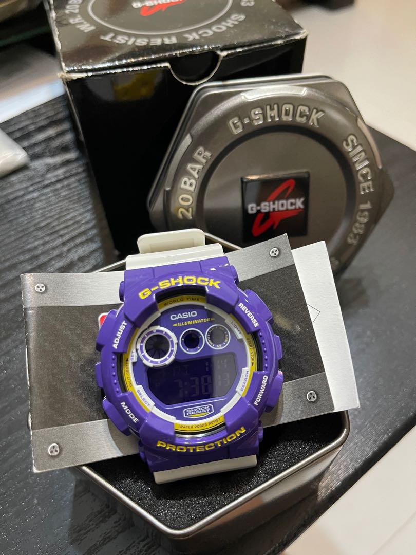 G Shock GD 120CS 6DR Purple White Resin Men s Fashion Watches