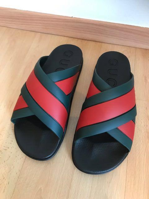 Gucci Men s Rubber Sandals with Web