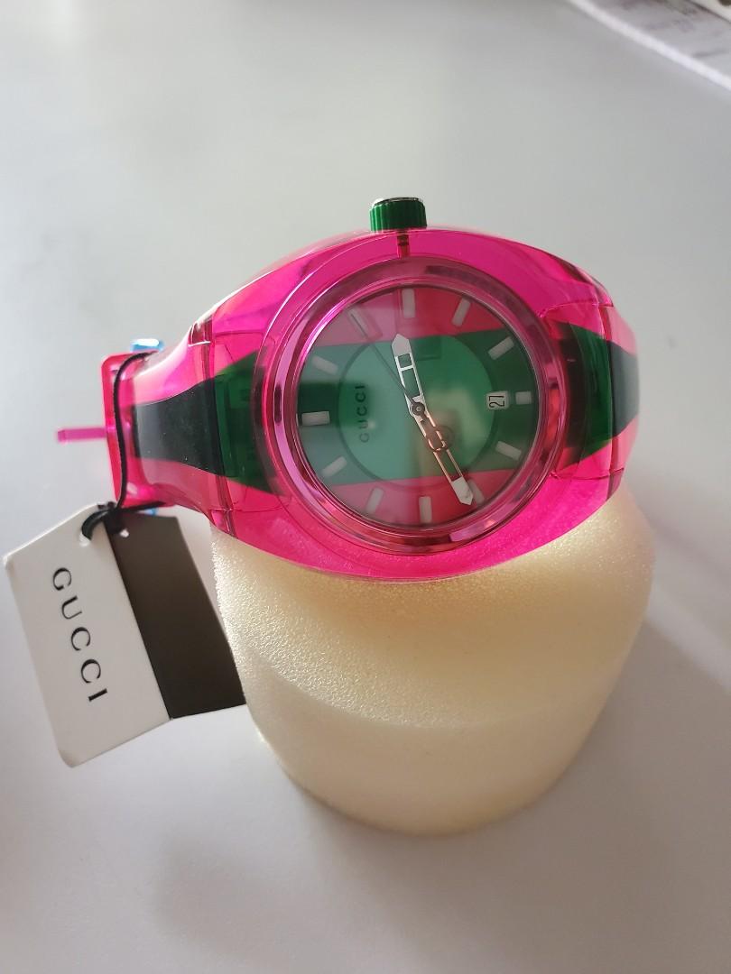 Gucci pink and green watch online
