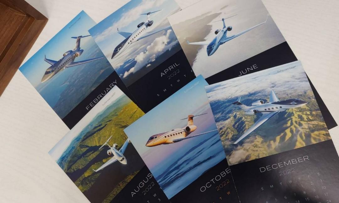 Gulfstream 2022 calendar 灣流2022座檯月曆, 興趣及遊戲, 手作＆自家設計, 文具 Carousell