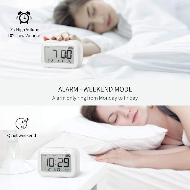 HAPTIME Digital Alarm Clock for Bedroom Travel Office Modern