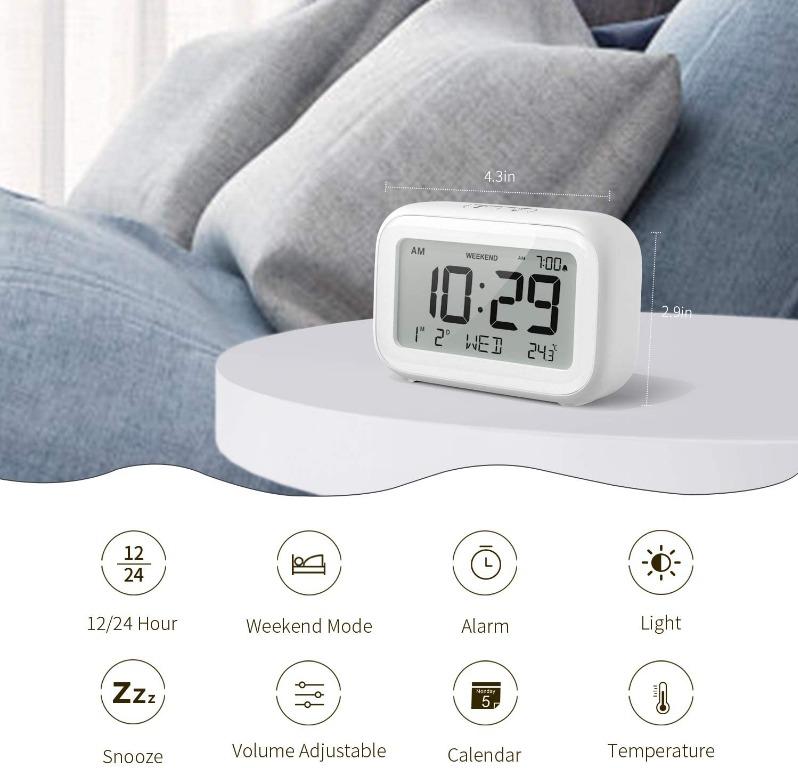 HAPTIME Digital Alarm Clock for Bedroom Travel Office Modern