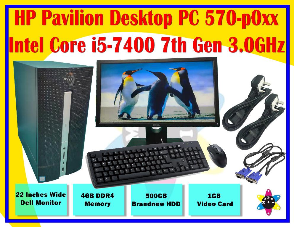 HP Pavilion Desktop PC 570p0xx Desktop Core i5 7400 7th Gen 3.0GHz 4GB