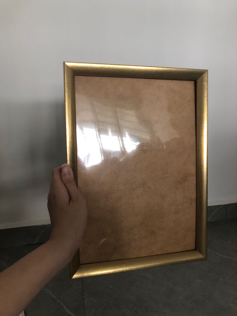 IKEA gold photo frame (23.5 cm x 32cm approximately), Furniture & Home Living, Home Decor