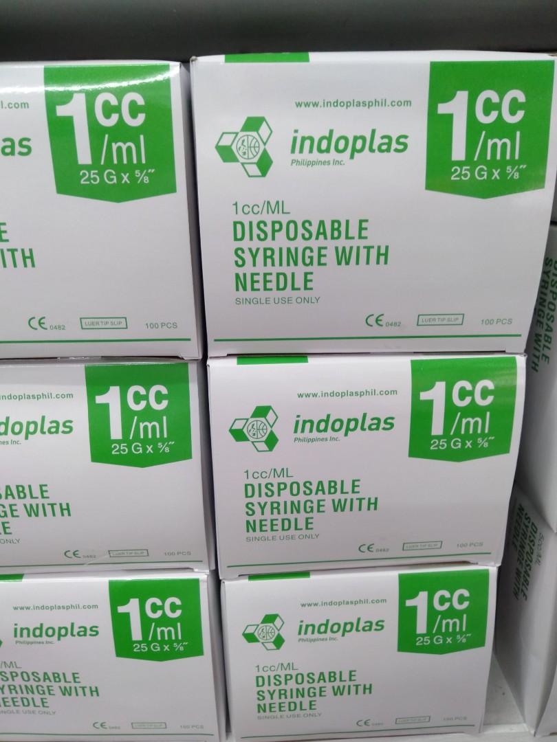 indoplas disposable syringe 1ccml 25g x 5/8, Health & Nutrition, Braces