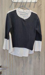 Knit top, cotton at the back