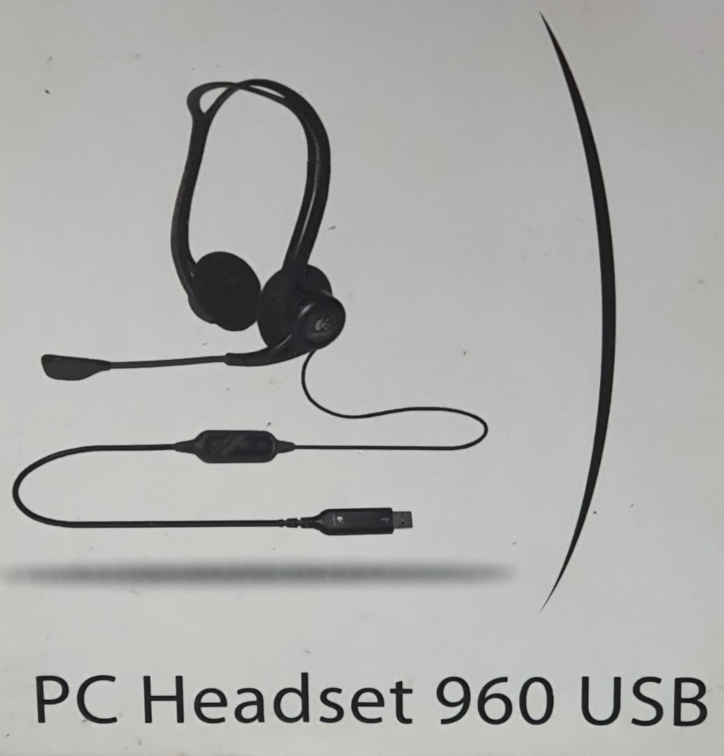 Logitech pc headset 960 only Headsets While Headphones on sale Audio, for & $6!! usb stock @ Carousell last