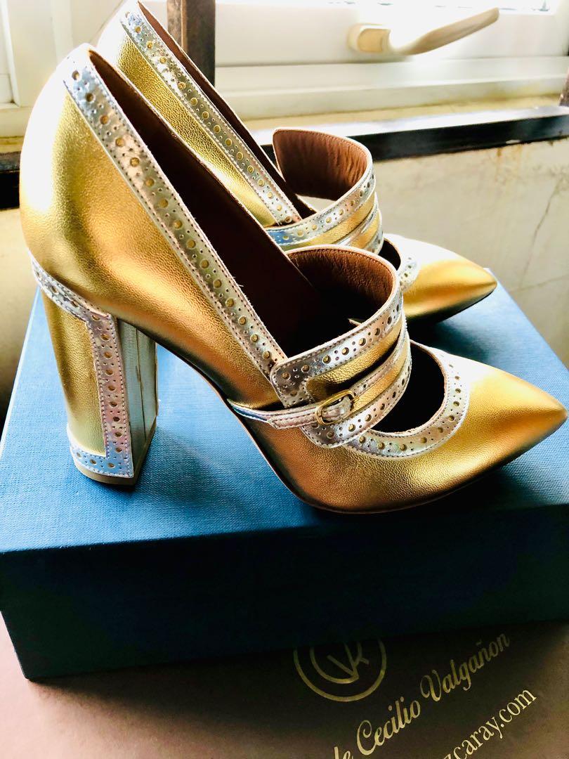 Gold and new arrivals silver heels