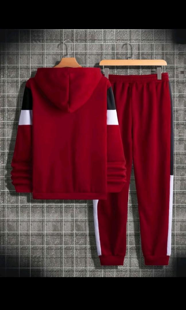 Red hoodie and on sale sweatpants