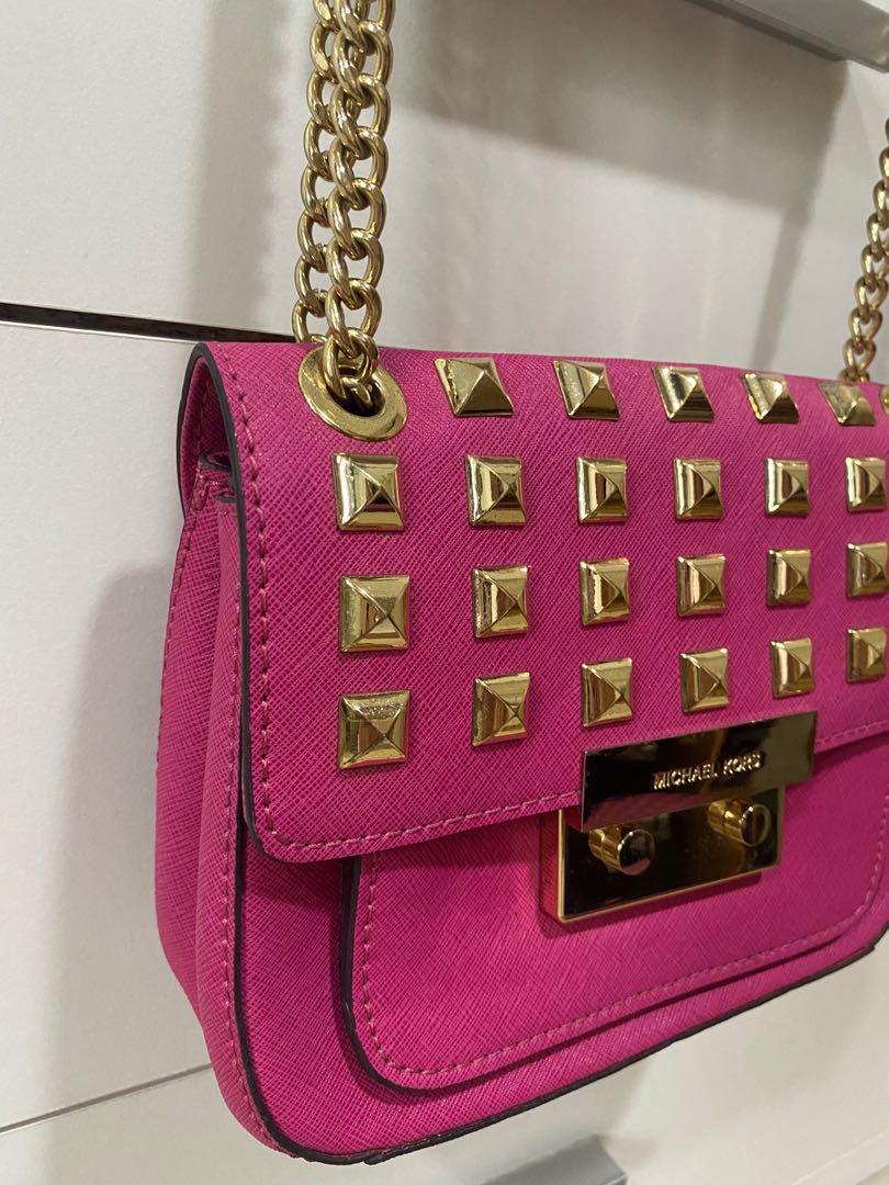 Pink studded michael top kors purse