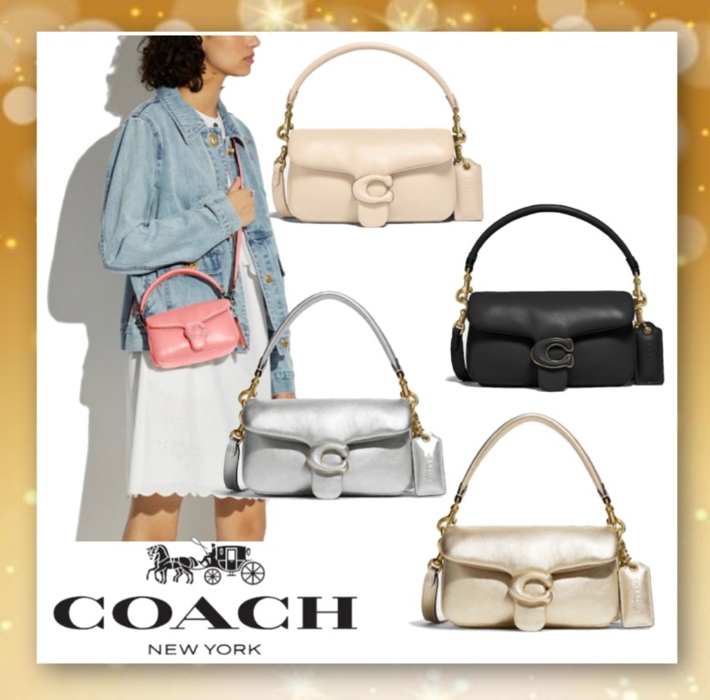 Shop COACH Pillow Tabby 18 Metallic Leather Shoulder Bag