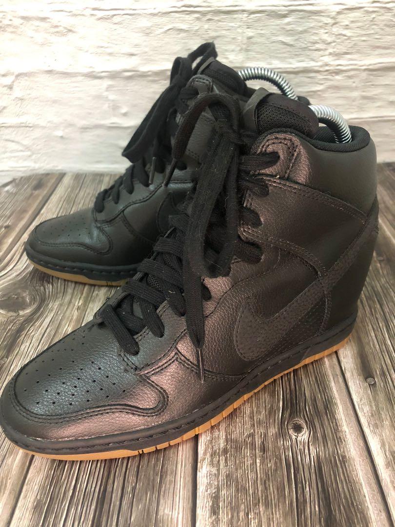 Nike dunk sky hi black leather shop
