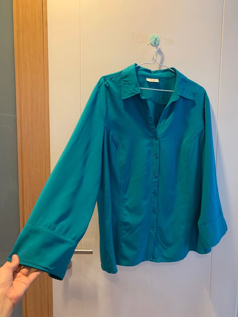 Plus size Green Dressbarn Blouse, Women 