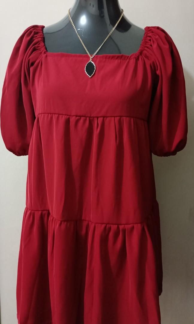 Plus Size Red BabyDoll Dress, Women's Fashion, Dresses & Sets, Dresses