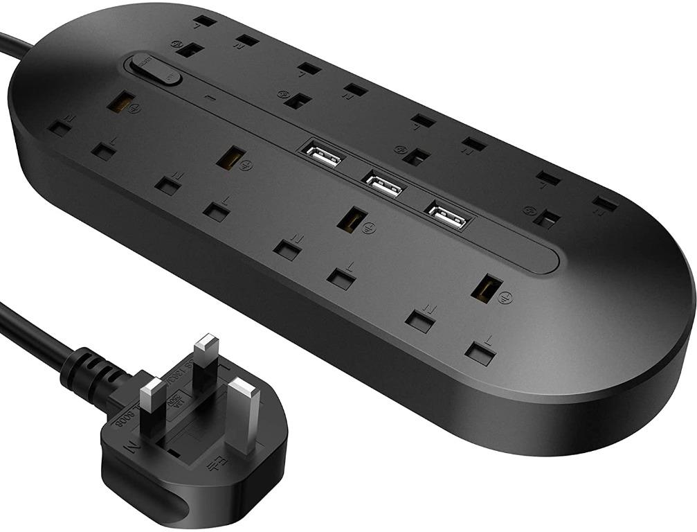 Power Extension Lead Builtin USB Port&On/Off Switch,Klearlook Power