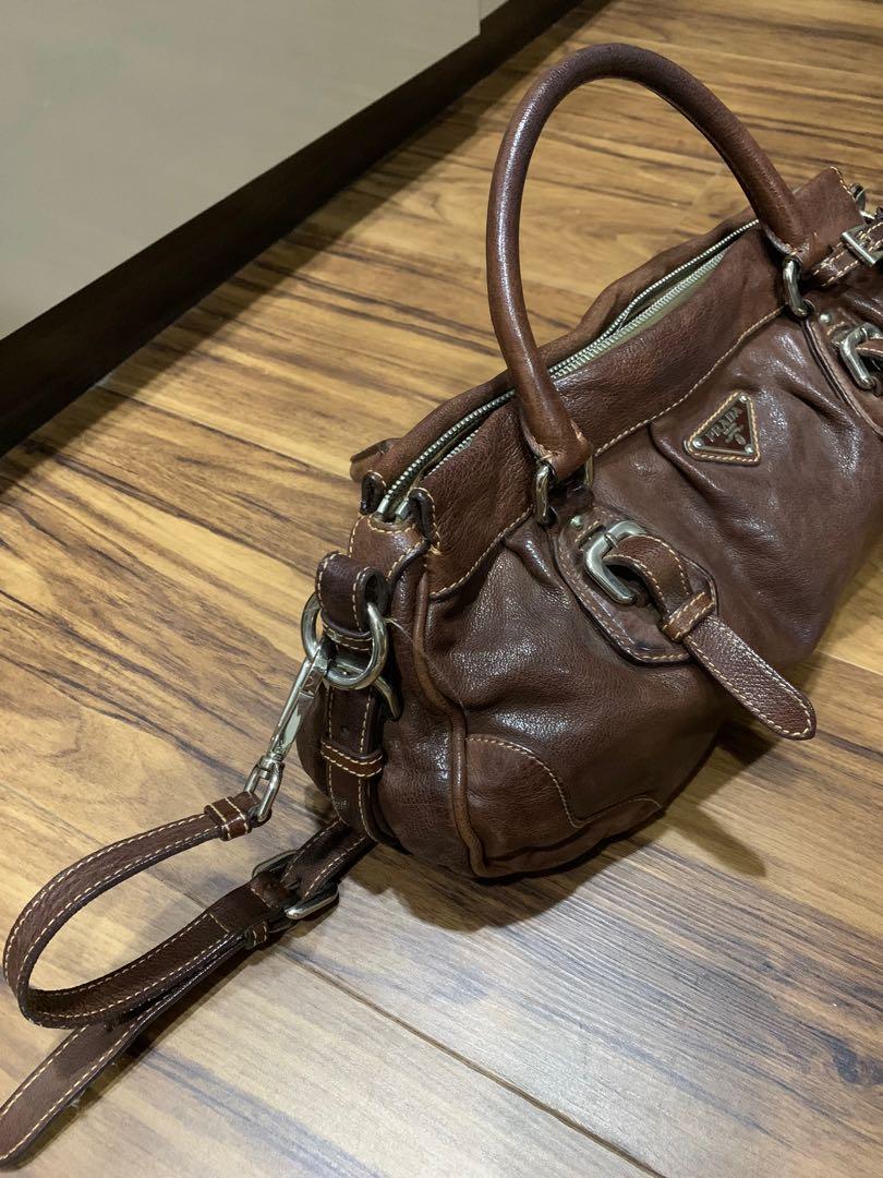 HOT Brown Leather Bag Prada Dal 1913 Milano Prada Milano Dal