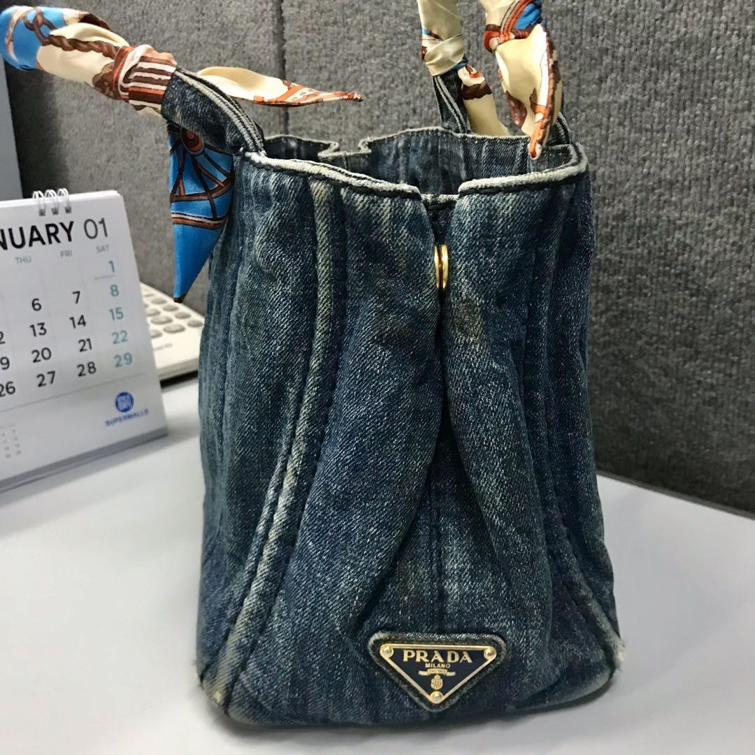 Authentic Prada Canapa Denim bag (Category: Luxury Bags & Wallets) located in Antipolo. Submitted by starstyleph (Listing ID 1137348806, Image 3). Description: Prada denim bag Prada canapa bag Like Dior In rare compact size PM size No inclusions thus selling low Guaranteed authentic.