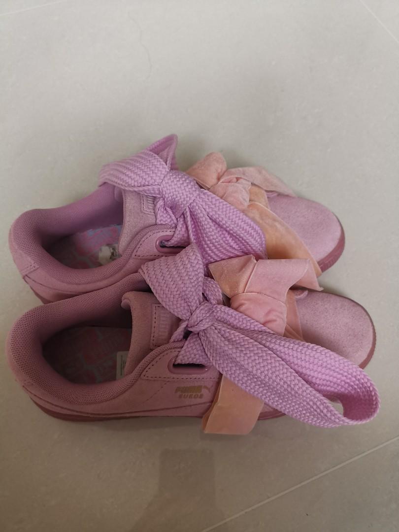Puma pink ribbon shoes hot sale