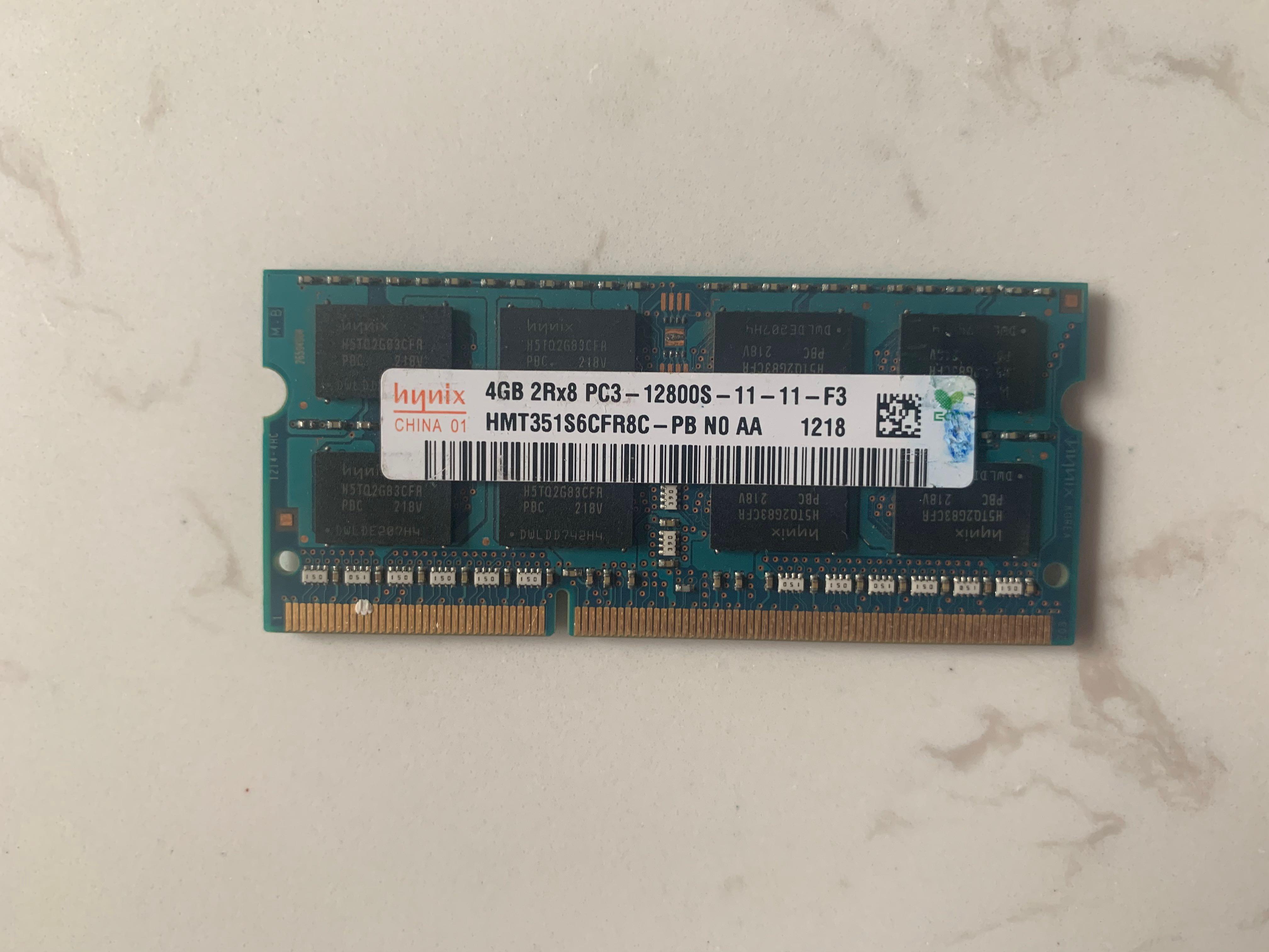 包平郵) SK Hynix 4GB 2Rx8 PC3-12800S-11-11-F3 DDR3-1600 SO-DIMM