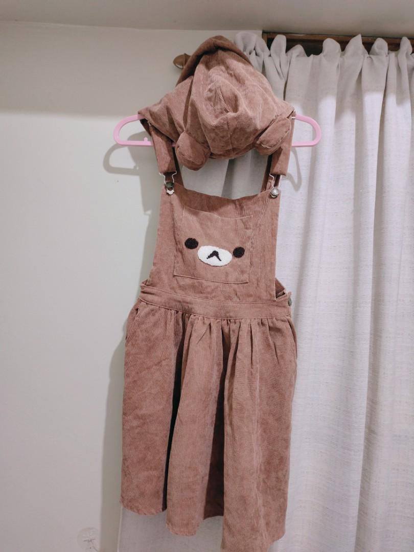 Rilakkuma kawaii jumper dress with hoodie Women s Fashion