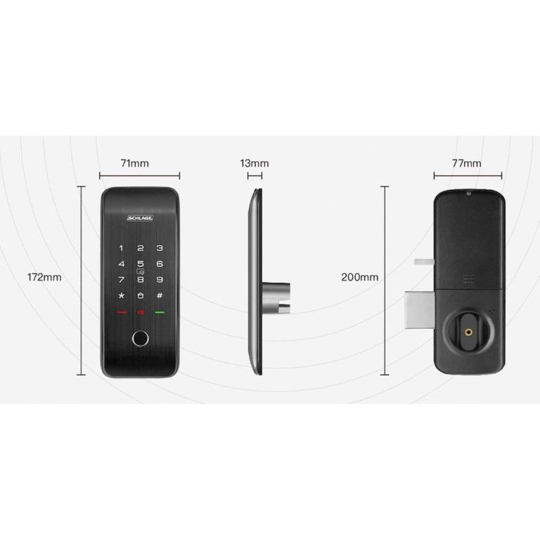 Schlage S818G Digital Gate Door Lock Fingerprint, Pin Code ,RFID Card