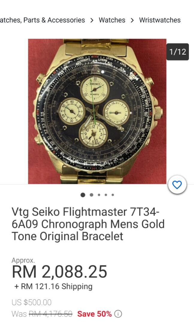 Seiko 7T34-6A00 Flightmaster Pilot's Chronograph, Men's Fashion, Watches &  Accessories, Watches on Carousell