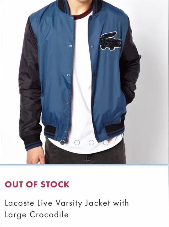Sold out Lacoste Live Varsity Jacket With Large Crocodile, Men's Fashion, Jackets Outerwear Carousell