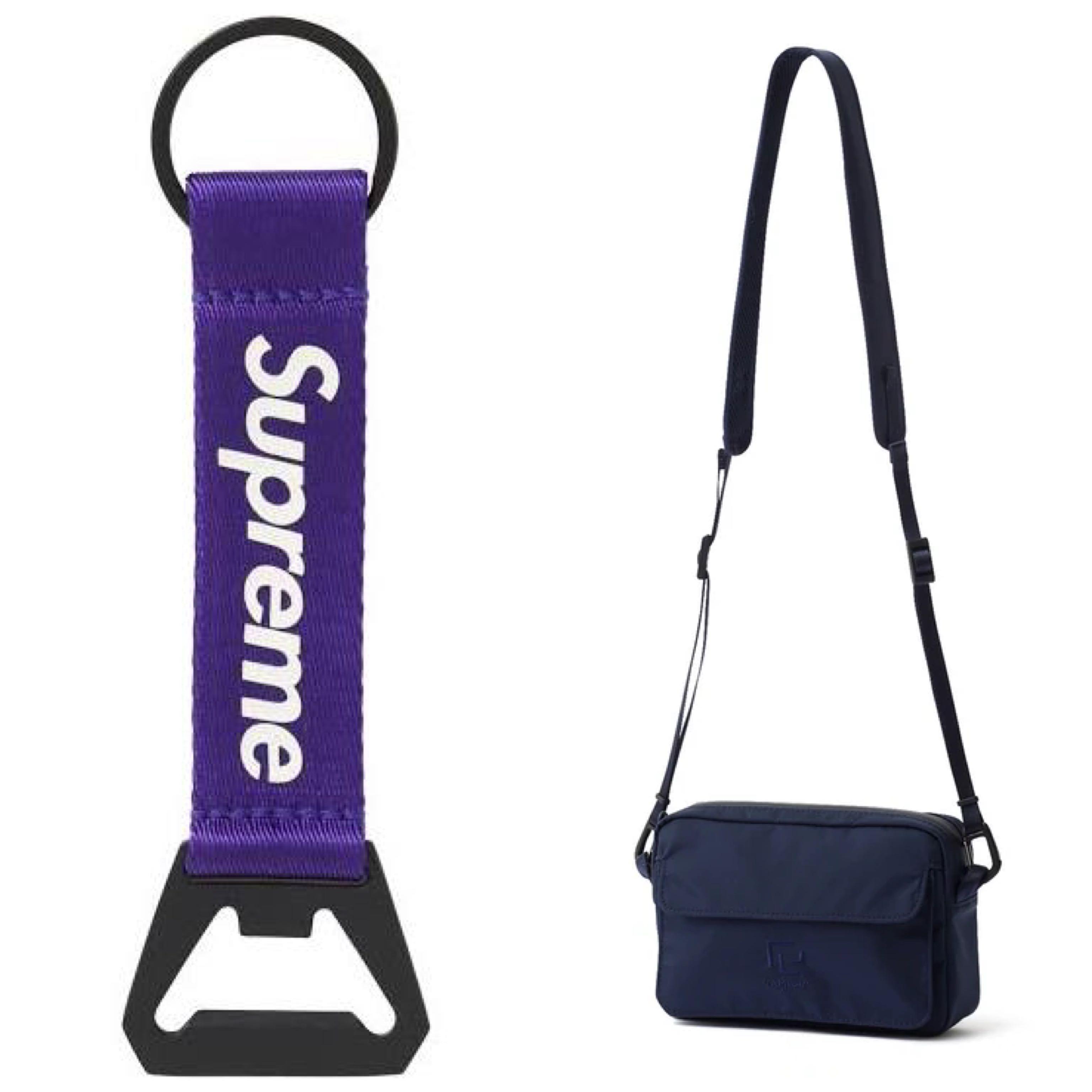 SUPREME KEYCHAIN FW21 Purple+ Ramidus bag, 名牌, 飾物及配件- Carousell