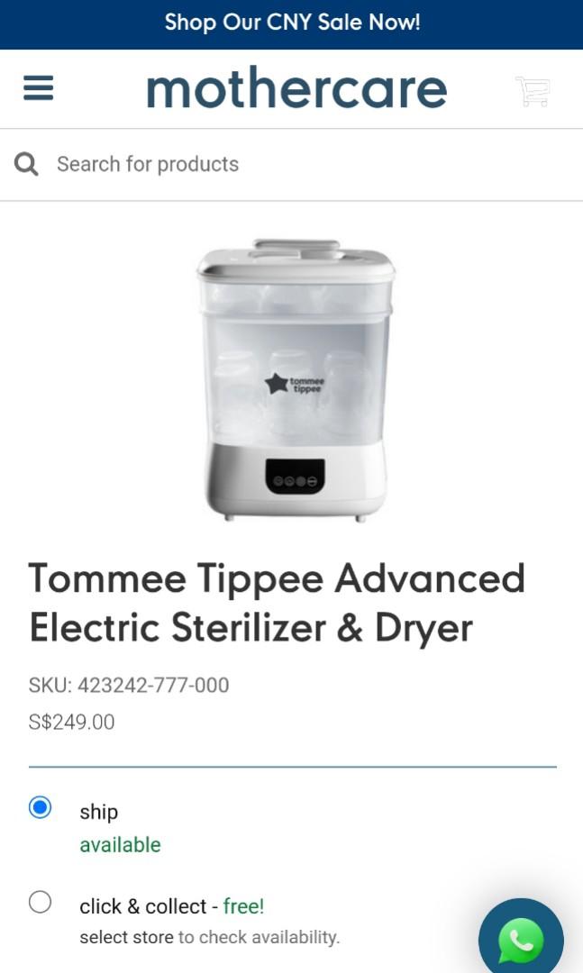 Tommee Tippee Advanced Electric Sterilizer Dryer