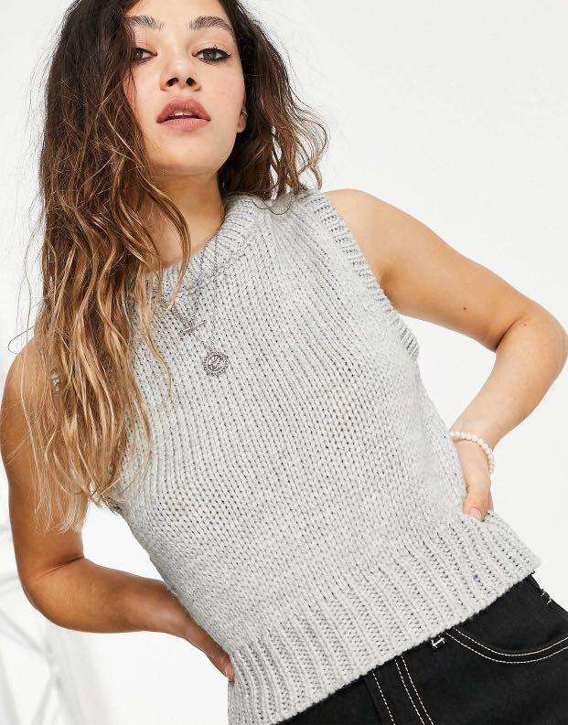 Topshop, Knitted Cropped Vest, Women's 