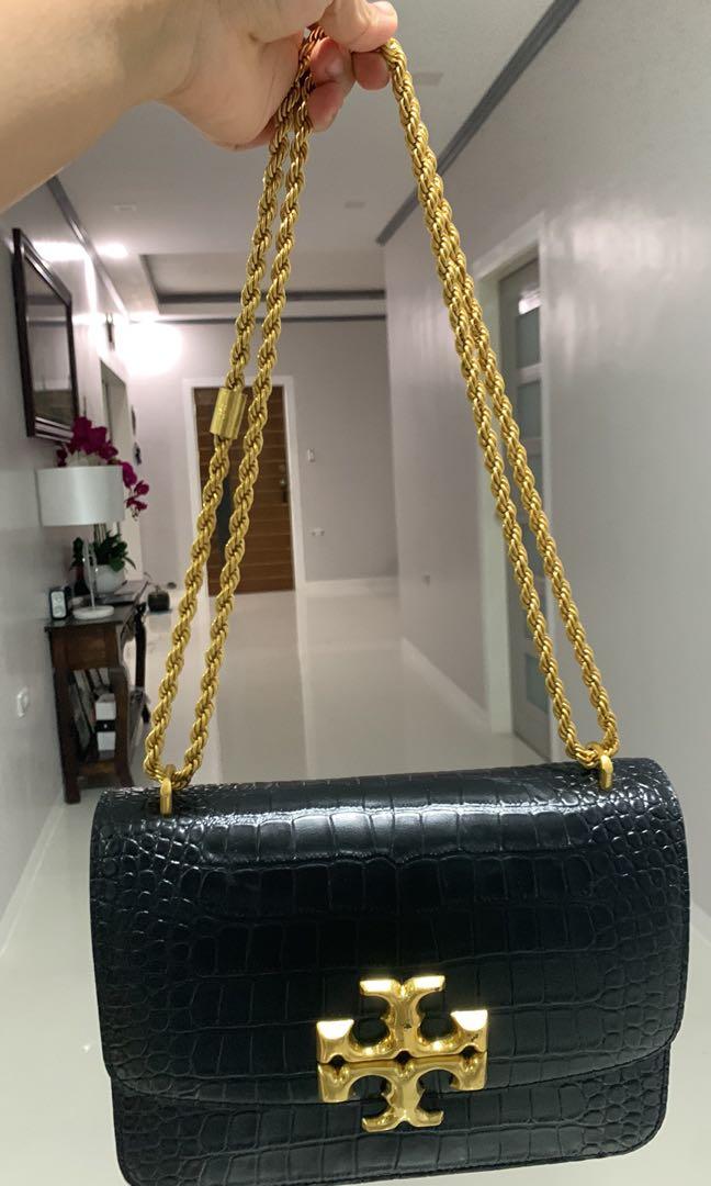 Tory Burch Eleanor Croc Embossed Bag, Luxury, Bags & Wallets on Carousell