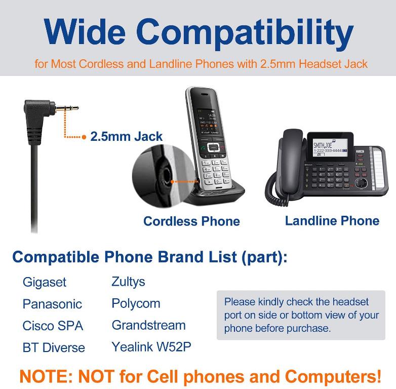 Landline telephone with headset discount jack