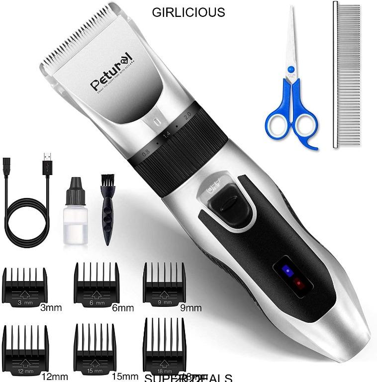 AOKEY Dog Clippers Cat and Other Pets Low Noise Hair Trimmer Kit for Dog Rechargeable Dog Grooming Clippers Pet Clippers Professional with Stainless Steel Comb and Scissors