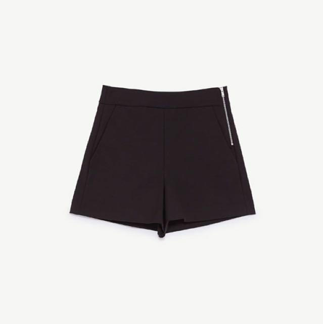 Zara high waisted shorts black Clearance