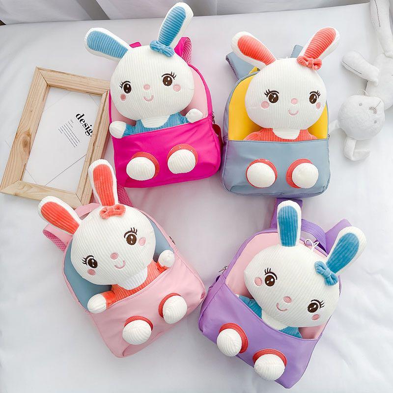 Clearance sale 2023 New Cute Cartoon Plush Rabbit School Bag Boys