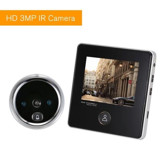 3" LCD Screen Electronic Door Viewer Bell IR Night Door Camera Photo