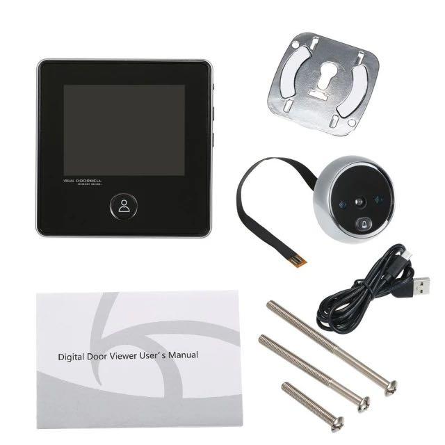 3" LCD Screen Electronic Door Viewer Bell IR Night Door Camera Photo