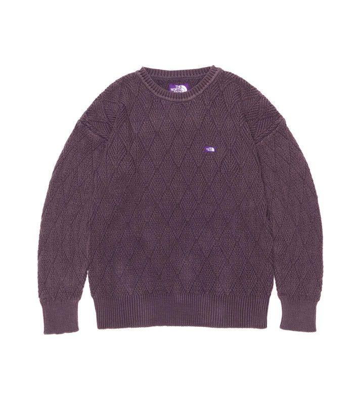 The north face purple cheap label cable crew neck sweater